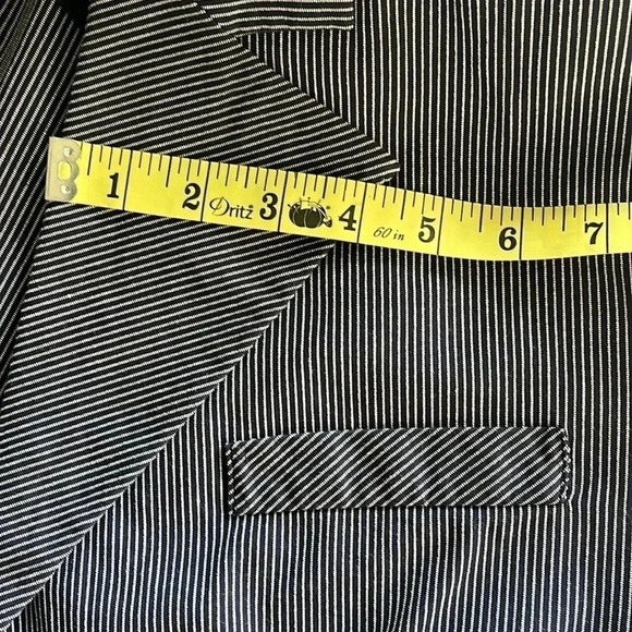 Cotton Blend Blazer Women’s 20 Embellished Striped Jacket Military Classic Blue - Picture 17 of 17